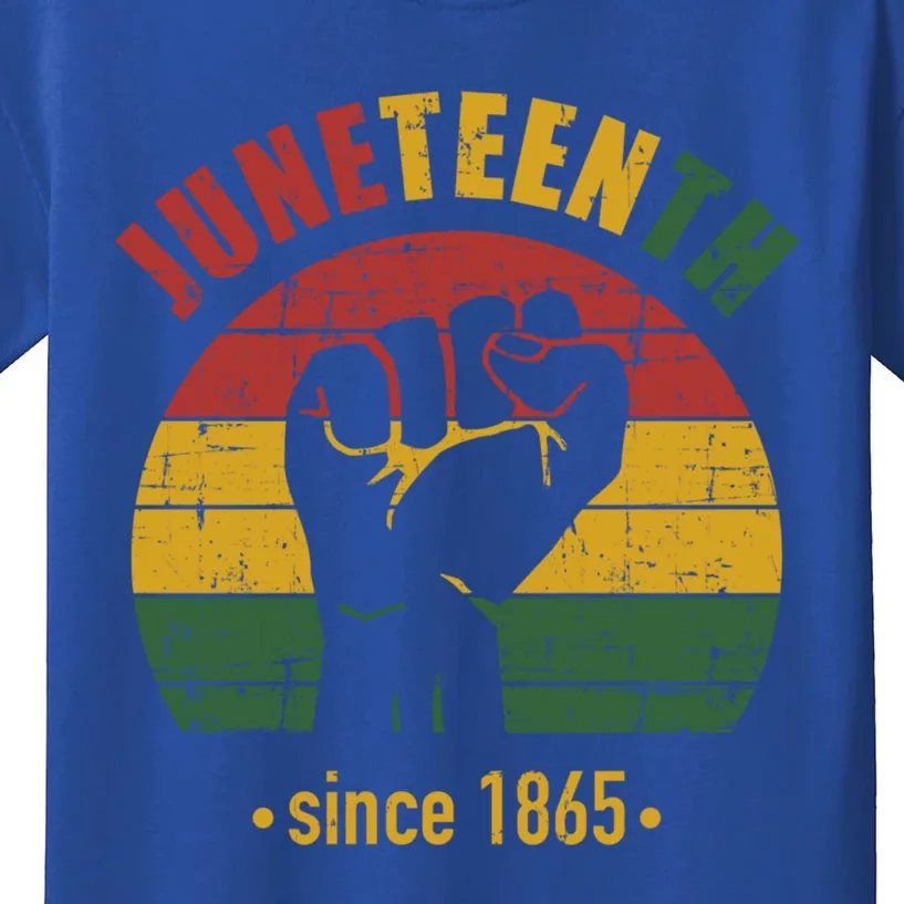 Juneteenth Since 1865 With Pan African Flag And Fist Gift Kids T-Shirt