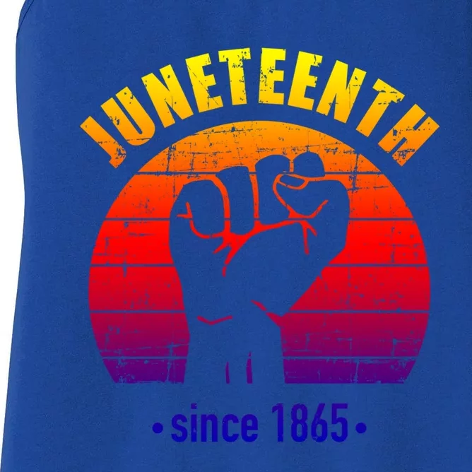 Juneteenth Since 1865 With Pan African Flag And Fist Gift Women's Racerback Tank