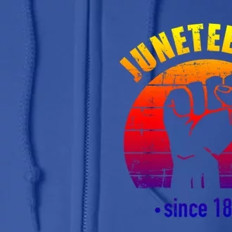 Juneteenth Since 1865 With Pan African Flag And Fist Gift Full Zip Hoodie