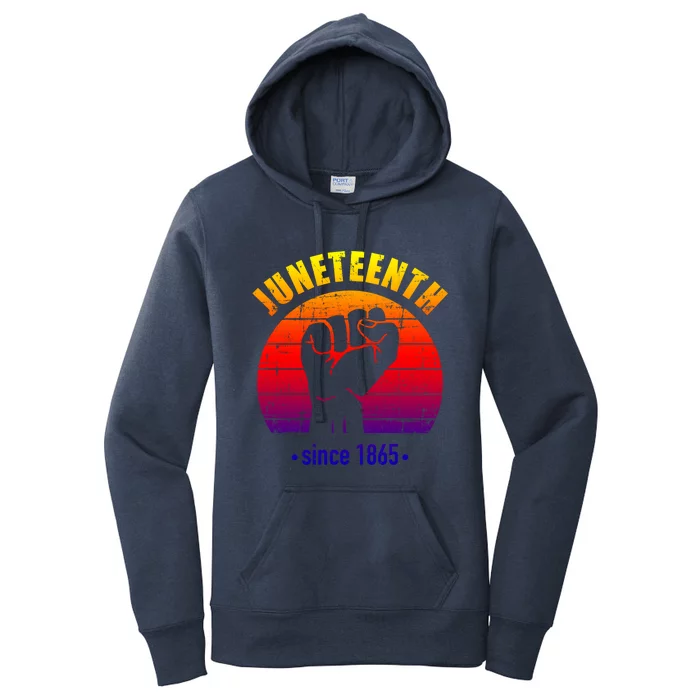 Juneteenth Since 1865 With Pan African Flag And Fist Gift Women's Pullover Hoodie