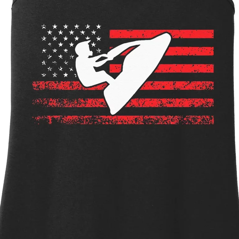 Jet Ski American Flag Funny Jet Skiing Gifts Ladies Essential Tank