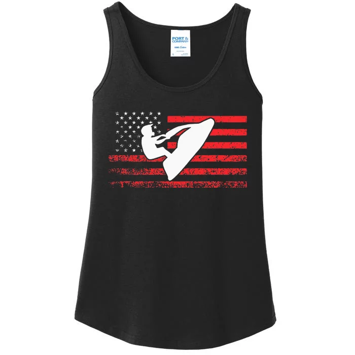 Jet Ski American Flag Funny Jet Skiing Gifts Ladies Essential Tank