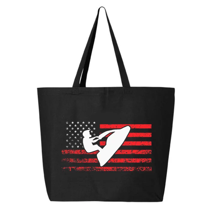 Jet Ski American Flag Funny Jet Skiing Gifts 25L Jumbo Tote