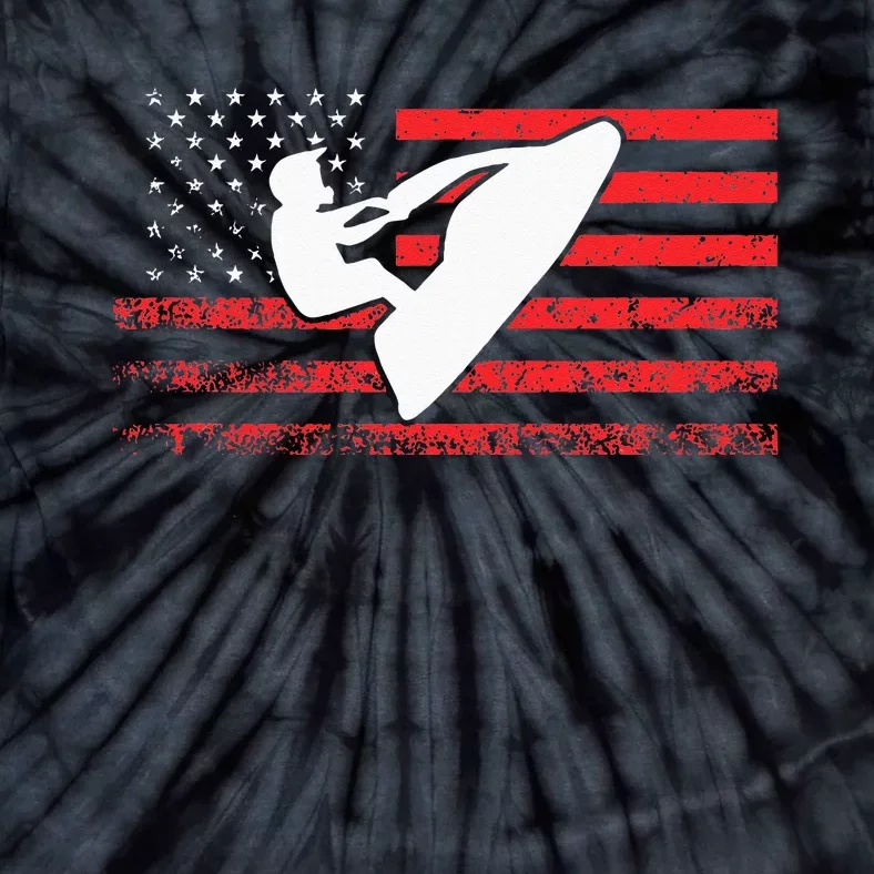 Jet Ski American Flag Funny Jet Skiing Gifts Tie-Dye T-Shirt