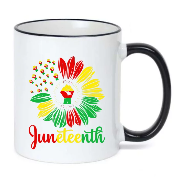 Juneteenth Sunflower African American Accentors Black Pride Cool Gift Black Color Changing Mug