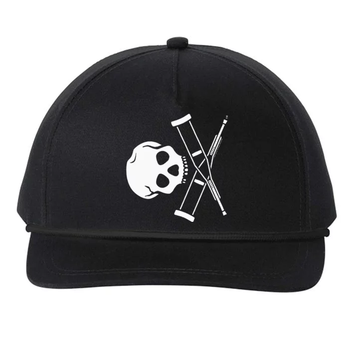 Jackass Skull And Crutches Snapback Five-Panel Rope Hat