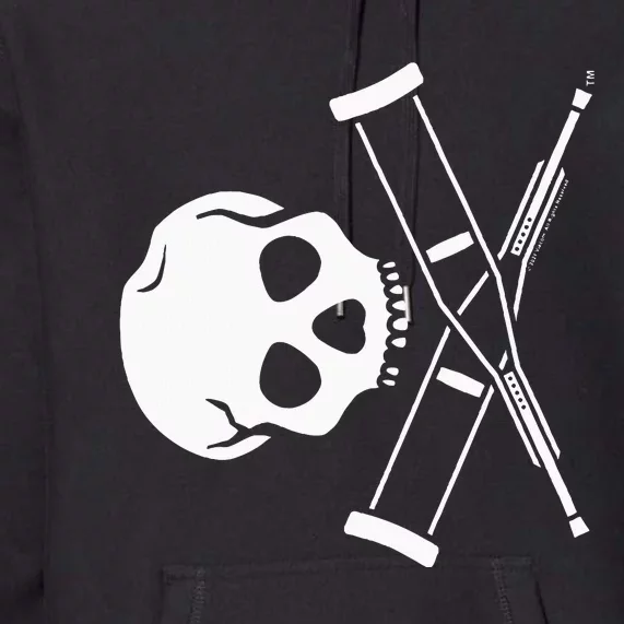 Jackass Skull And Crutches Premium Hoodie