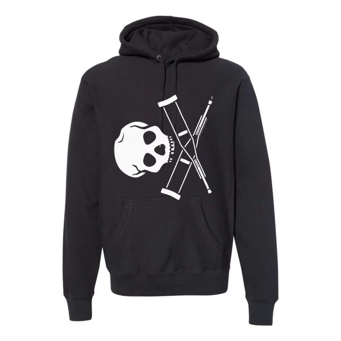 Jackass Skull And Crutches Premium Hoodie