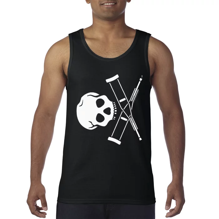 Jackass Skull And Crutches Tank Top