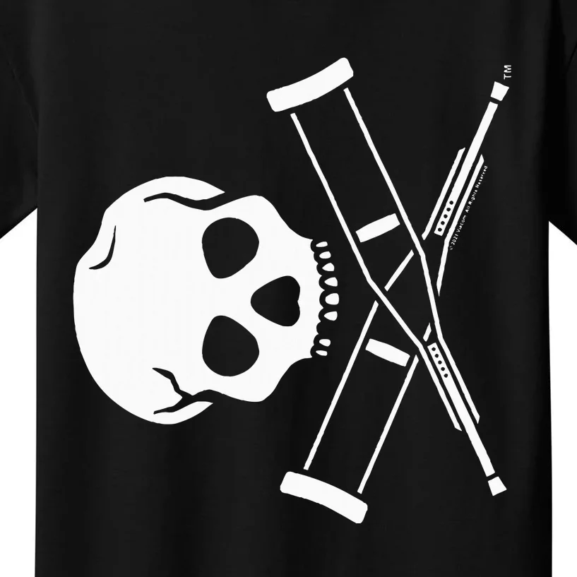 Jackass Skull And Crutches Kids T-Shirt