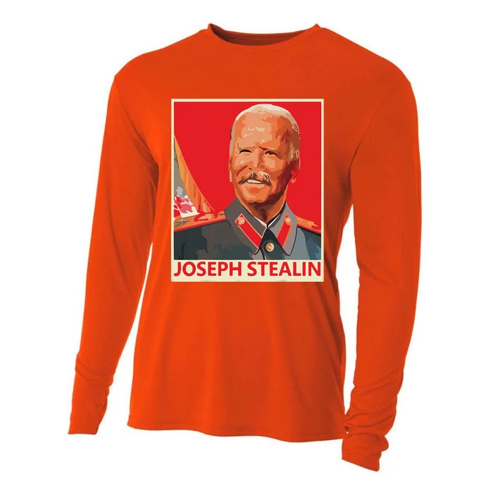 Joseph Stealin Anti Joe Biden Funny Biden Cooling Performance Long Sleeve Crew