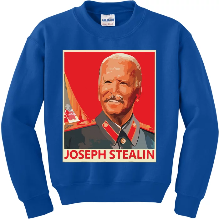 Joseph Stealin Anti Joe Biden Funny Biden Kids Sweatshirt