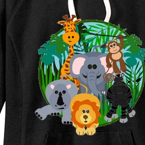 Jungle Safari Animals Women's Fleece Hoodie