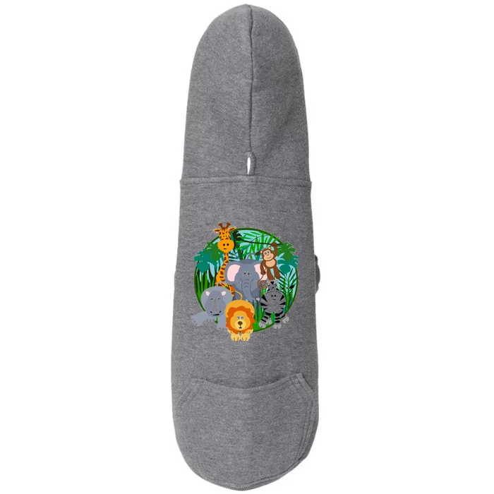 Jungle Safari Animals Doggie 3-End Fleece Hoodie