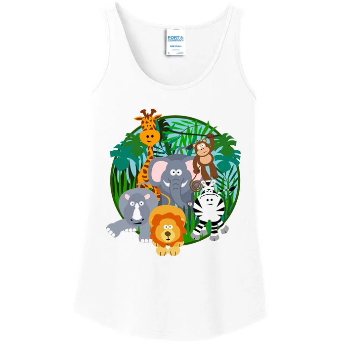 Jungle Safari Animals Ladies Essential Tank