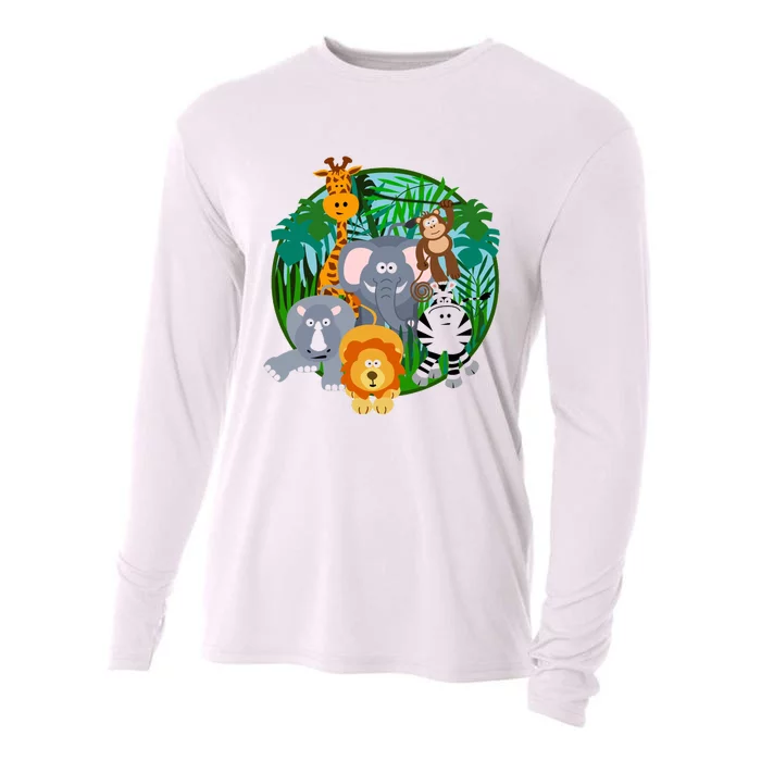 Jungle Safari Animals Cooling Performance Long Sleeve Crew