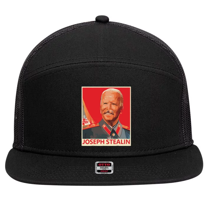 Joseph Stealin Anti Joe Biden Funny Shirts Anti Biden 7 Panel Mesh Trucker Snapback Hat