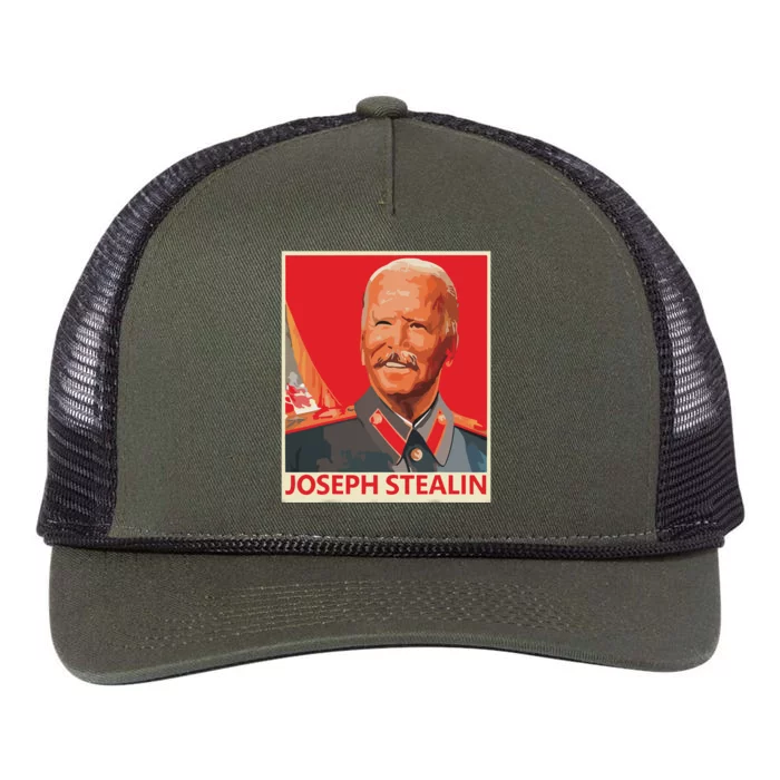 Joseph Stealin Anti Joe Biden Funny Shirts Anti Biden Retro Rope Trucker Hat Cap