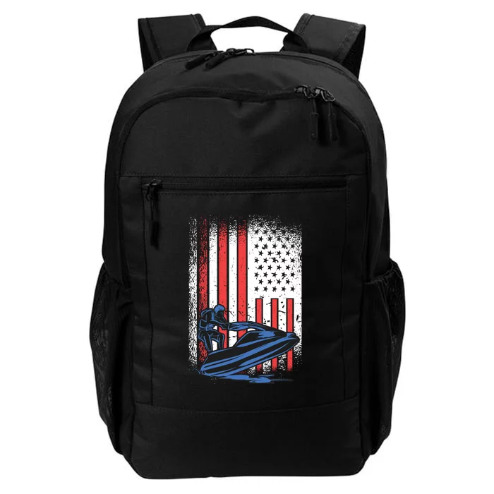 Jet Ski American Flag Jet Ski Lover Water Sports Gift Daily Commute Backpack