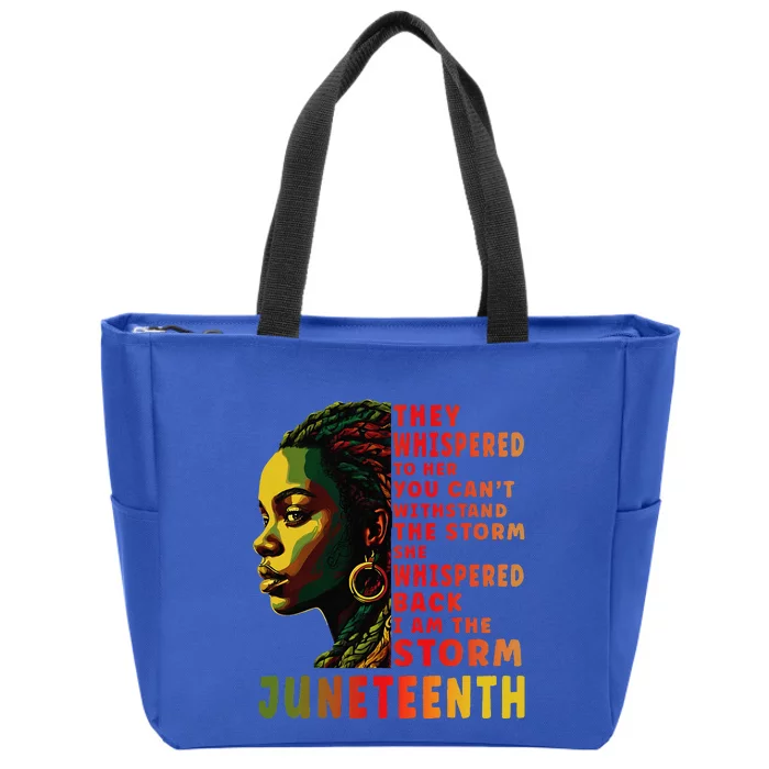 Juneteenth Shirts Afro American Black Women Black History Zip Tote Bag