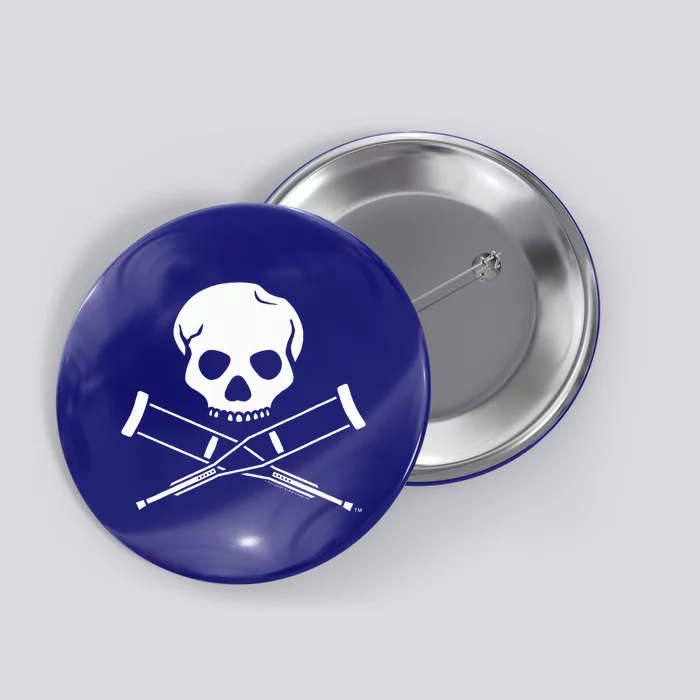 Jackass Skull And Crutches Button