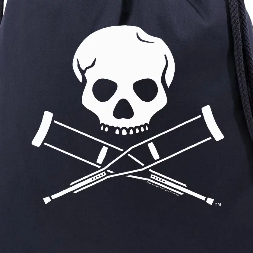 Jackass Skull And Crutches Drawstring Bag