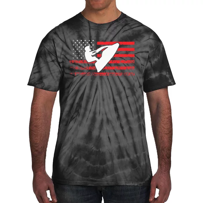 Jet Ski American Flag Funny Jet Skiing Gifts Tie-Dye T-Shirt