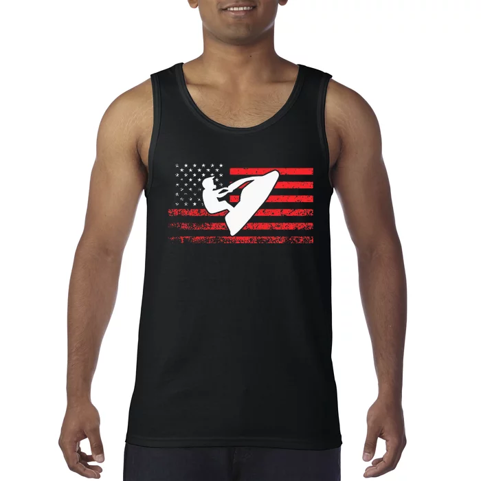 Jet Ski American Flag Funny Jet Skiing Gifts Tank Top