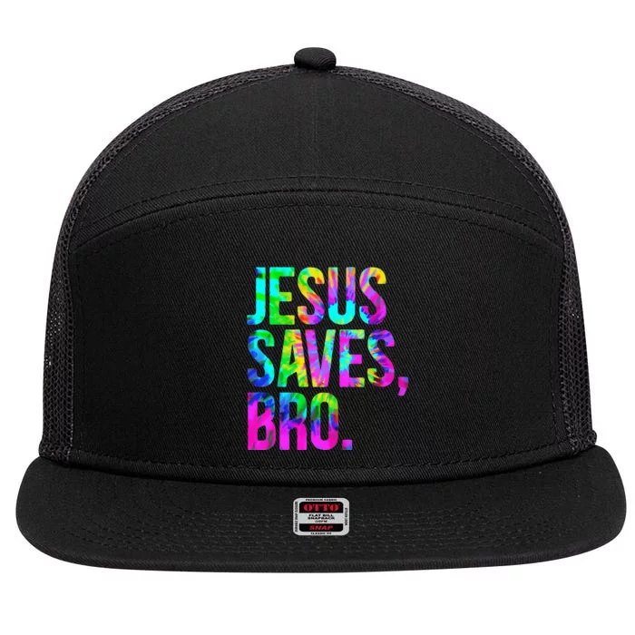 Jesus Saves Bro Christian Religious Faith Believer 7 Panel Mesh Trucker Snapback Hat