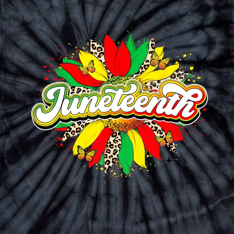 Juneteenth Sunflower Black History Pride African American Tie-Dye T-Shirt