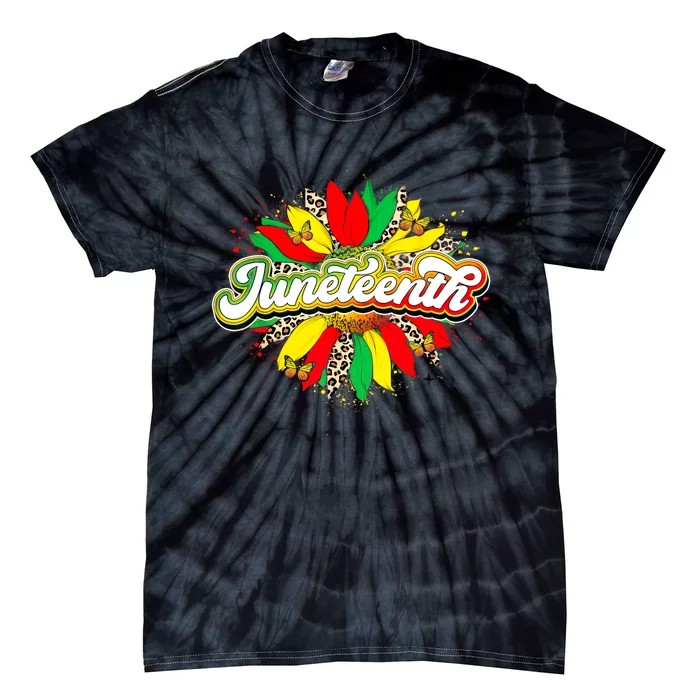 Juneteenth Sunflower Black History Pride African American Tie-Dye T-Shirt