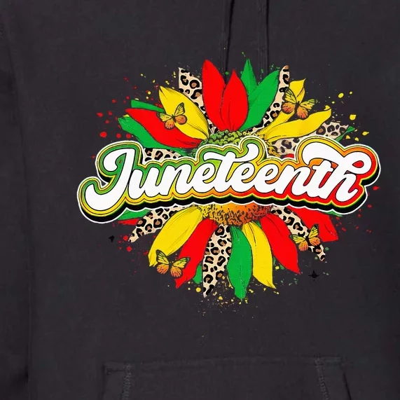 Juneteenth Sunflower Black History Pride African American Premium Hoodie