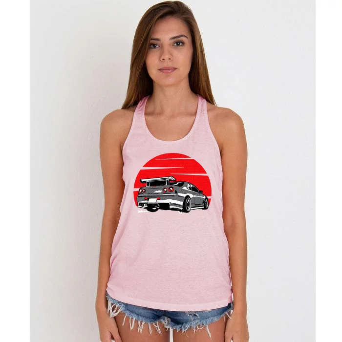 JDM Skyline big boost Women's Knotted Racerback Tank