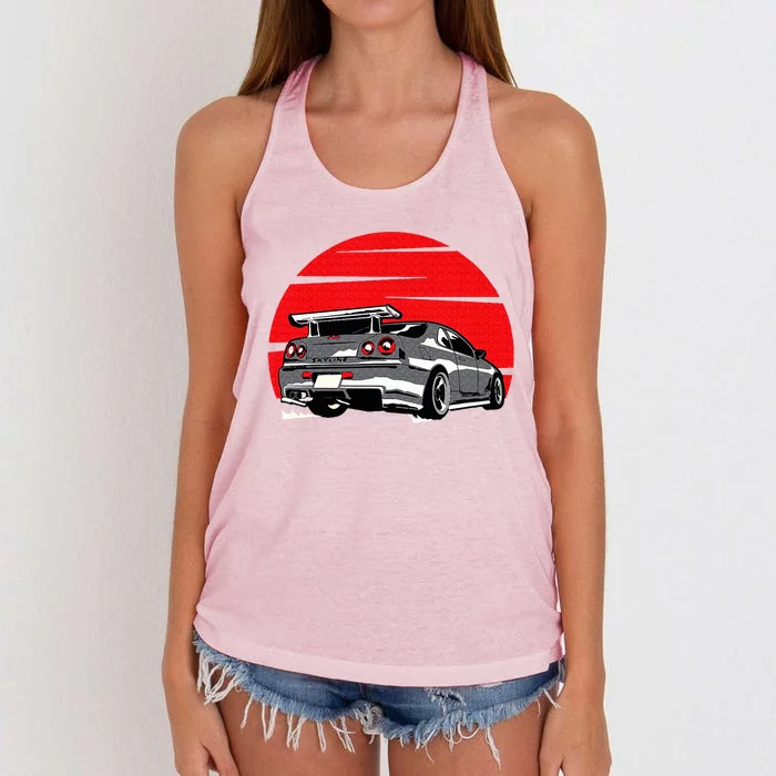 JDM Skyline big boost Women's Knotted Racerback Tank