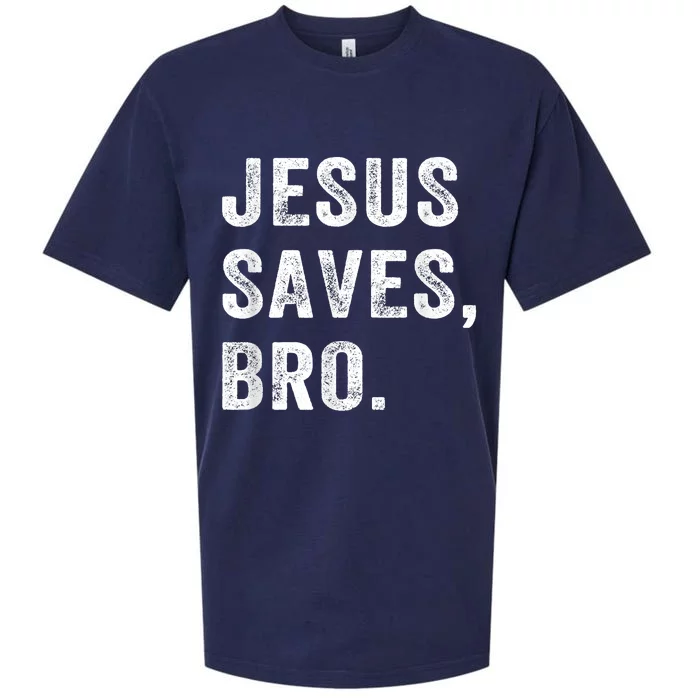 Jesus Saves Bro Vintage Christian Religious Faith Gifts Sueded Cloud Jersey T-Shirt