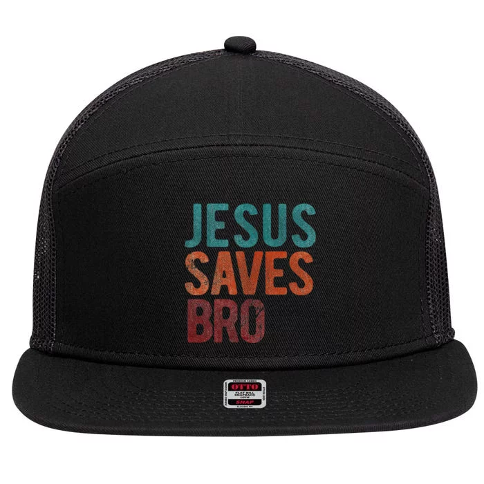 Jesus Saves Bro Christian Religious Jesus 7 Panel Mesh Trucker Snapback Hat