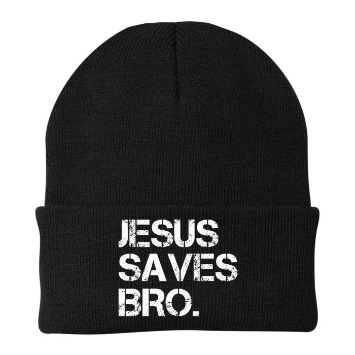 Jesus Saves Bro Vintage Funny Christian Religion Knit Cap Winter Beanie