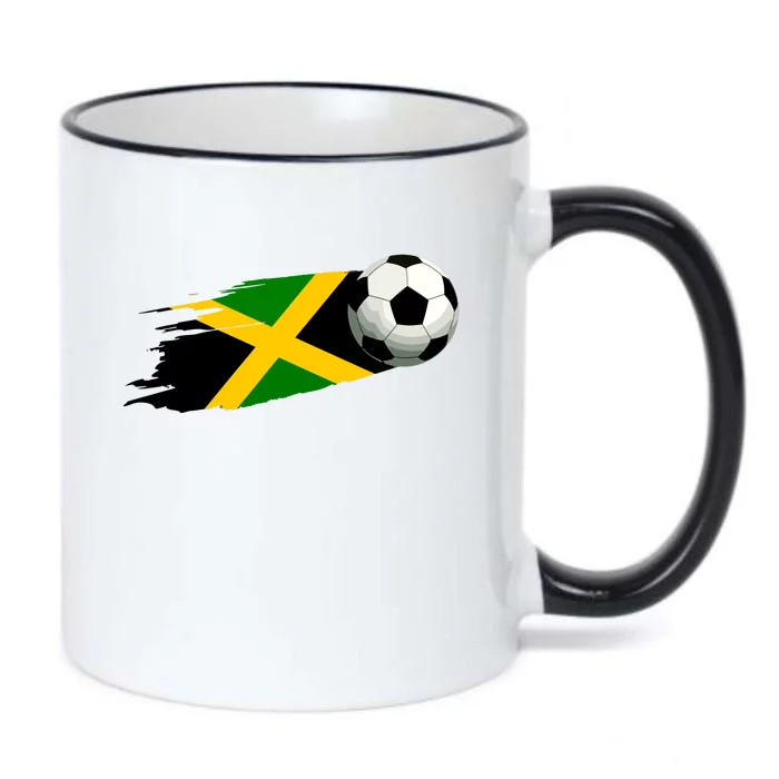 Jamaica Soccer Ball Jamaica Flag Jersey Jamaican Football Black Color Changing Mug