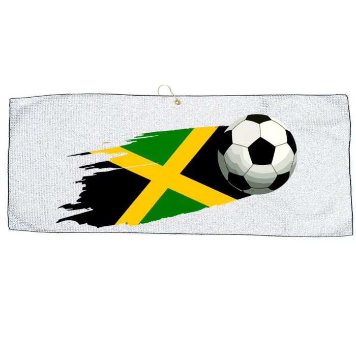 Jamaica Soccer Ball Jamaica Flag Jersey Jamaican Football Large Microfiber Waffle Golf Towel