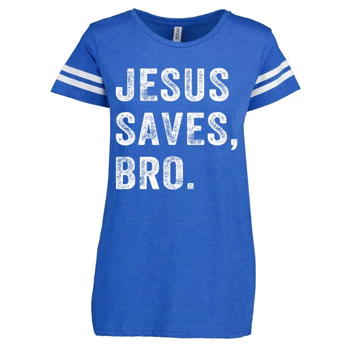 Jesus Saves Bro Vintage Christian Religious Faith Gifts Enza Ladies Jersey Football T-Shirt