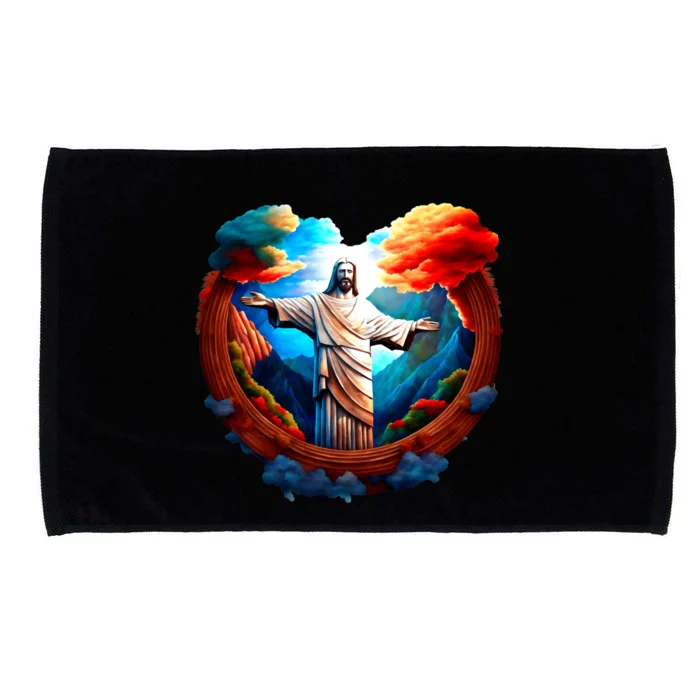 Jesus Surrounded By Nature Microfiber Hand Towel