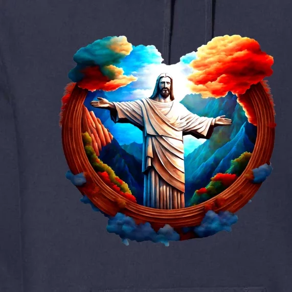 Jesus Surrounded By Nature Premium Hoodie