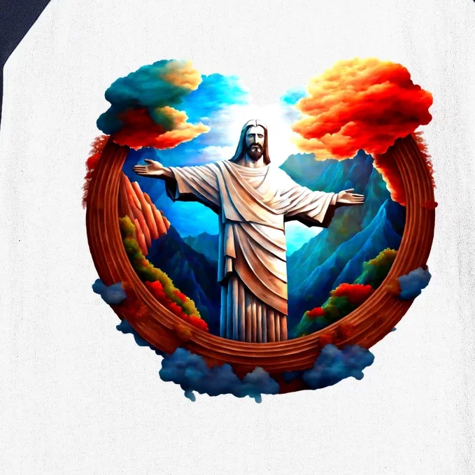 Jesus Surrounded By Nature Baseball Sleeve Shirt