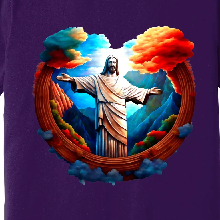 Jesus Surrounded By Nature Premium T-Shirt