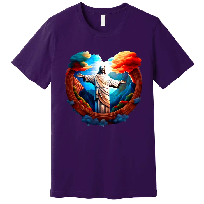 Jesus Surrounded By Nature Premium T-Shirt