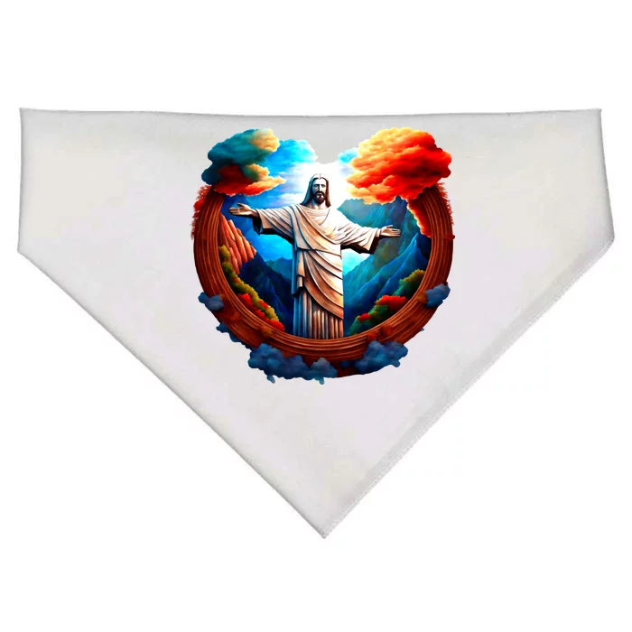 Jesus Surrounded By Nature USA-Made Doggie Bandana