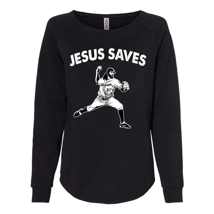 Jesus Saves Baseball Team Heaven Womens California Wash Sweatshirt