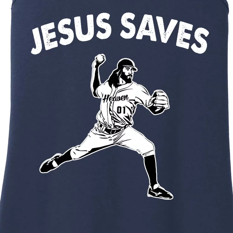 Jesus Saves Baseball Team Heaven Ladies Essential Tank