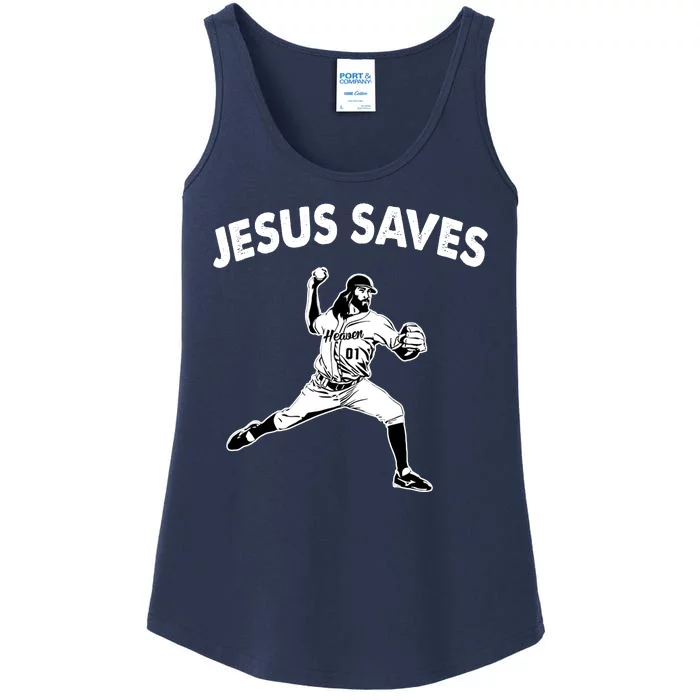 Jesus Saves Baseball Team Heaven Ladies Essential Tank