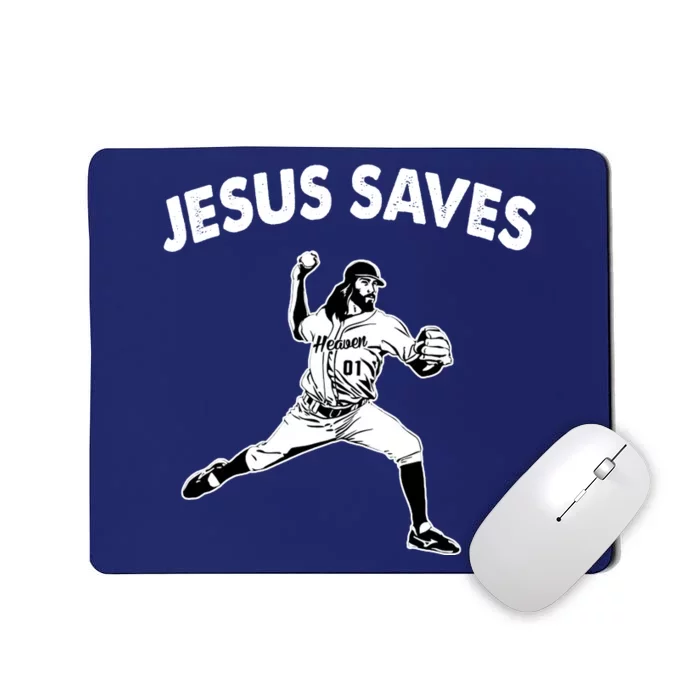 Jesus Saves Baseball Team Heaven Mousepad